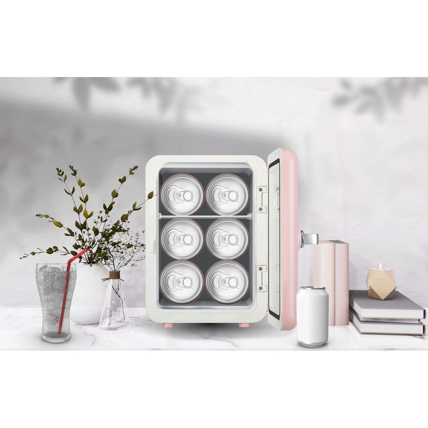 Frigidaire EFMIS137-PINK Portable Retro 6-can Mini Fridge Pink