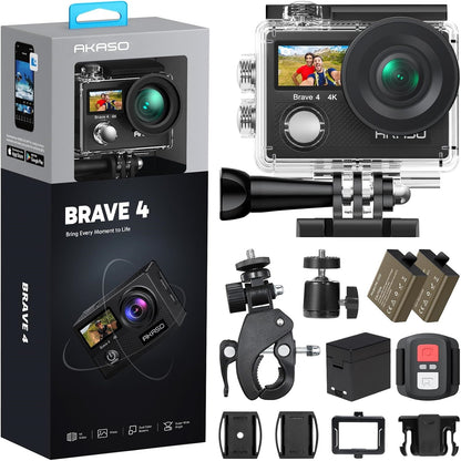 AKASO Brave 4 Action Camera 4K30 Ultra HD Waterproof Underwater Camera