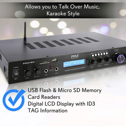 Pyle Pro PDA7BU Stereo Receiver with Bluetooth