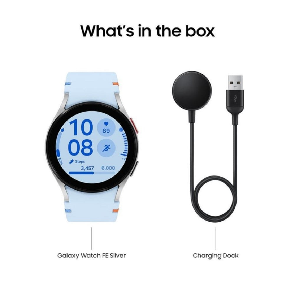 Samsung Galaxy Watch FE 40mm Smartwatch Silver Blue Band (2024) SM-R861NZSAXAA