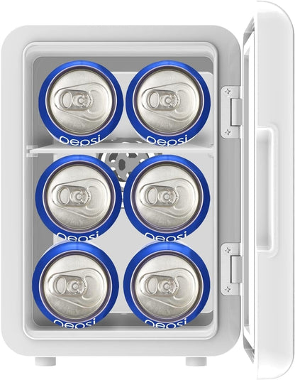 Curtis MIS138PEP Pepsi Retro, Mini Portable Fridge Cooler, 4 Liter 6x 12 oz Cans, White
