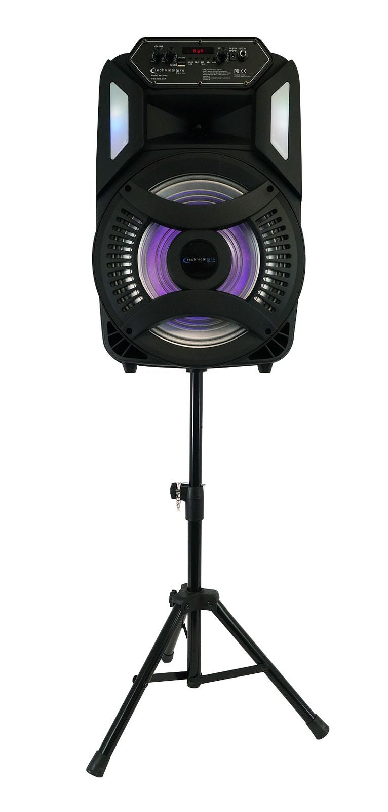 Technical Pro Rechargeable 12" Bluetooth LED Speaker with USB / TF Card Inputs XP12PKG