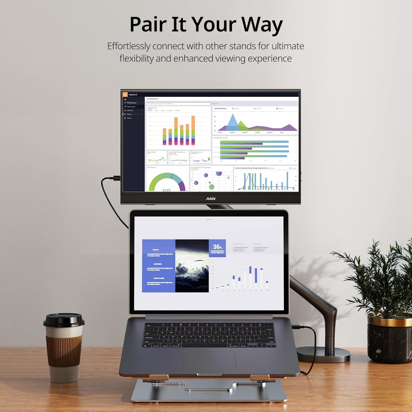 MNN 15.6" FHD 60Hz Portable Monitor USB-C HDMI IPS HDR M156F01