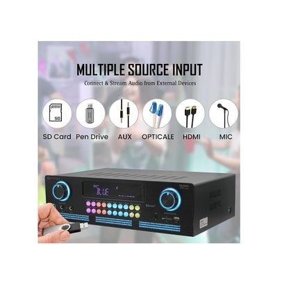 Technical Pro RX506H 2000-Watt Bluetooth Stereo Power Amplifier with AM/FM Radio