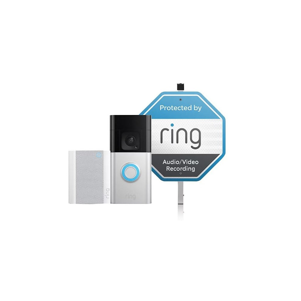 Ring Video Doorbell Plus with Chime & Yard Sign B09WZBPX7K / 8AC1PZ-0EN0