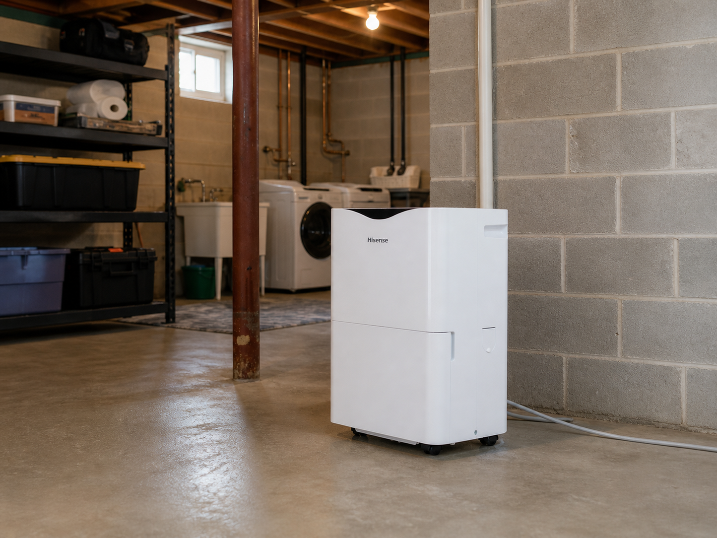 Hisense HD3526 35 Pint Portable Dehumidifier, 115V, Covers up to 3000 Sq. Ft. Water Collection and Drainage