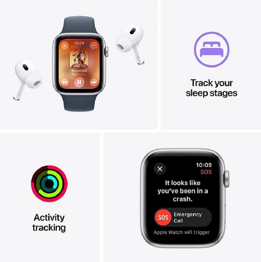 Apple Watch SE 2nd Gen (GPS) 40mm Starlight Aluminum Case w/ Starlight Sport Band - S/M - Starlight