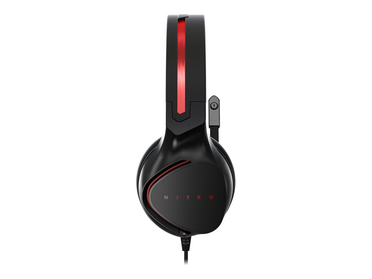 Acer Nitro Gaming Headset with Flexible Omnidirectional Mic, Adjustable Headband, Black NP.HDS1A.008