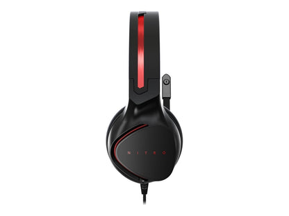 Acer Nitro Gaming Headset with Flexible Omnidirectional Mic, Adjustable Headband, Black NP.HDS1A.008