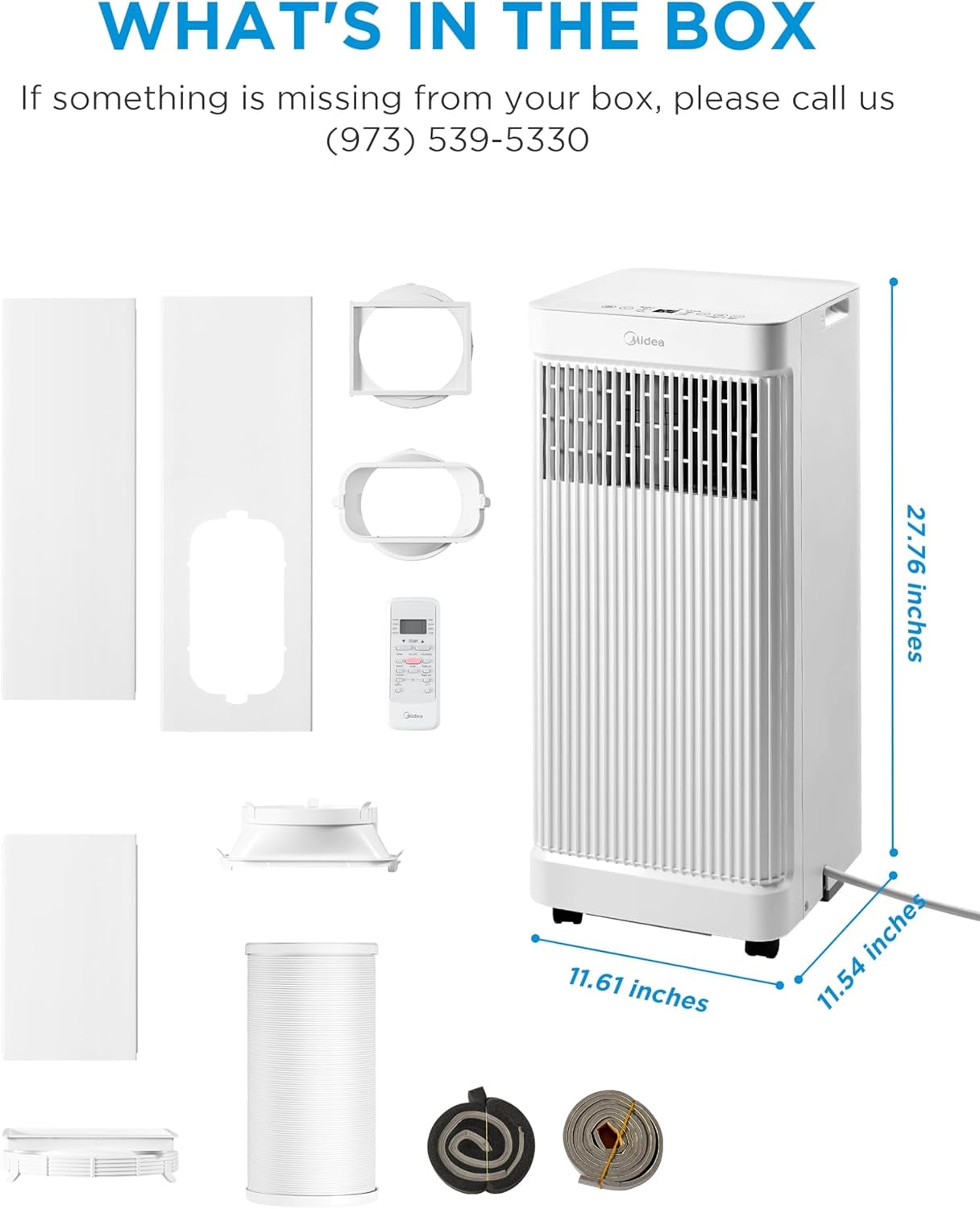Midea 7,100 BTU DOE Smart Portable Air Conditioner for spaces up to 300 sq. ft. MAP07S1AWT-A