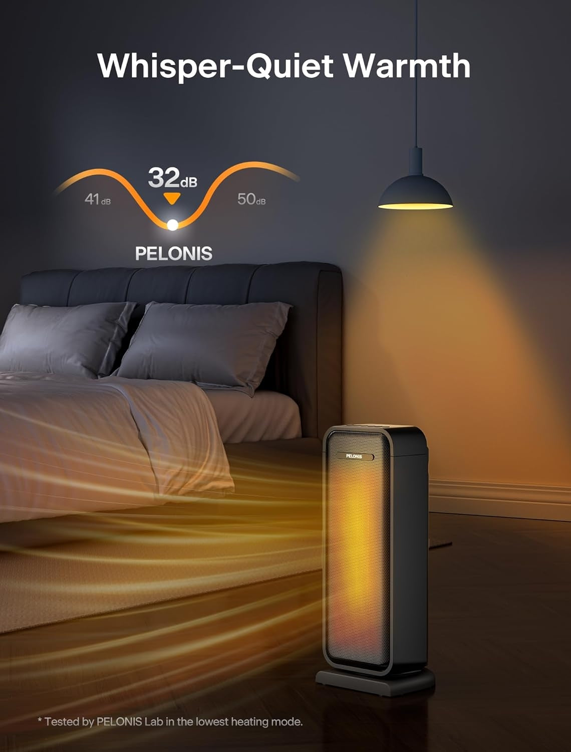 Pelonis 1500W Ceramic Space Heater Indoor with 75° Oscillation & Remote PSH17CD2ABB