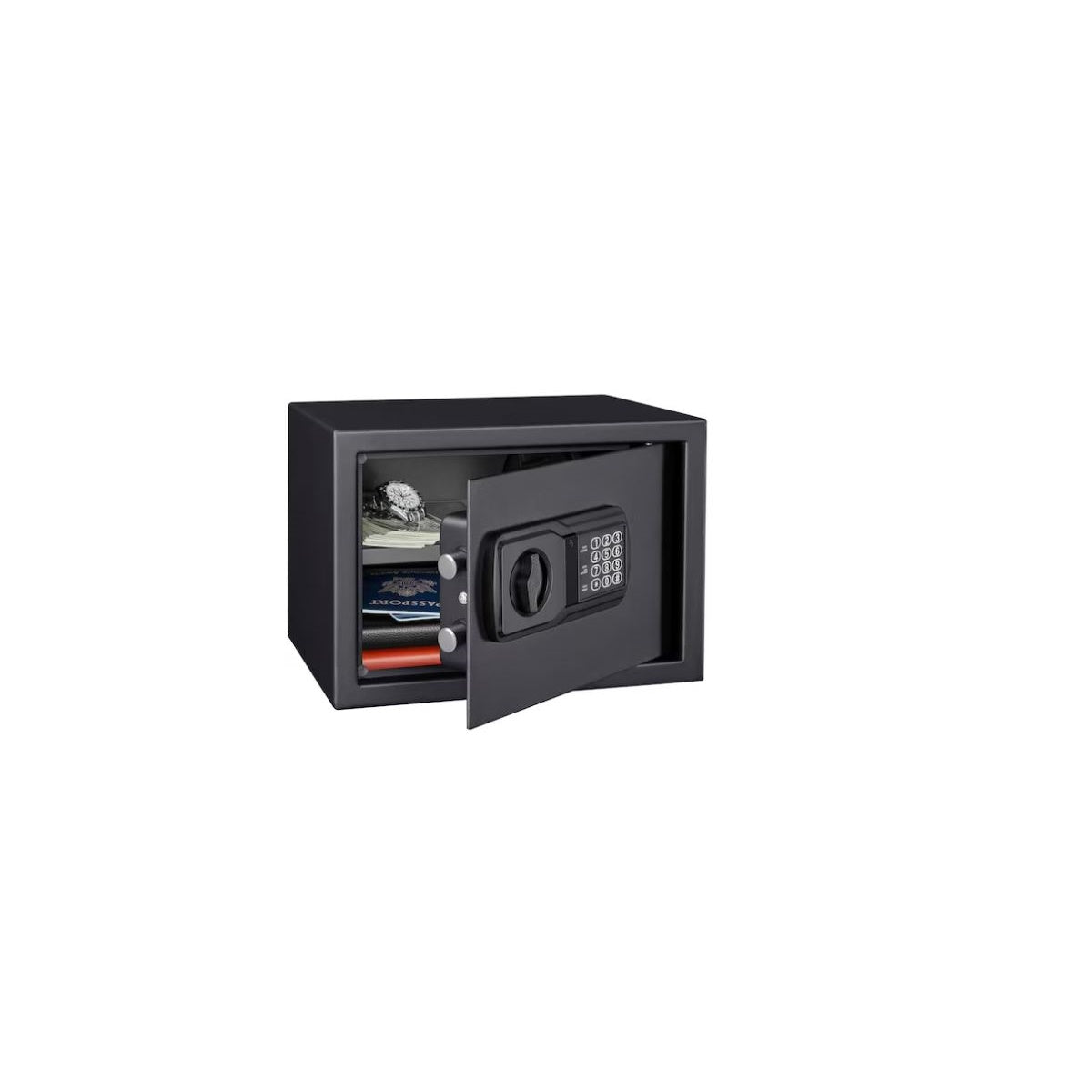 Fortress Medium Personal Pry Resistant Solid Steel Safe with Electronic Lock, Interior LED light, Backup key - 44E20