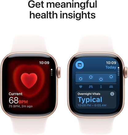 Apple Watch Series 11 (GPS) 42mm Rose Gold Aluminum Case with Light Blush Sport Band - S/M - Rose Gold MEU04LWA