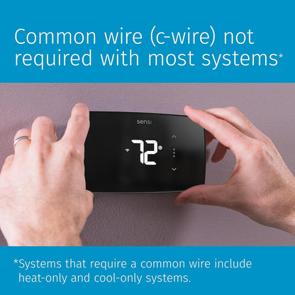 Sensi Lite ST25 Wi-Fi 7-Day Programmable Thermostat, Touchscreen Display, Data Privacy, C-Wire Not Required
