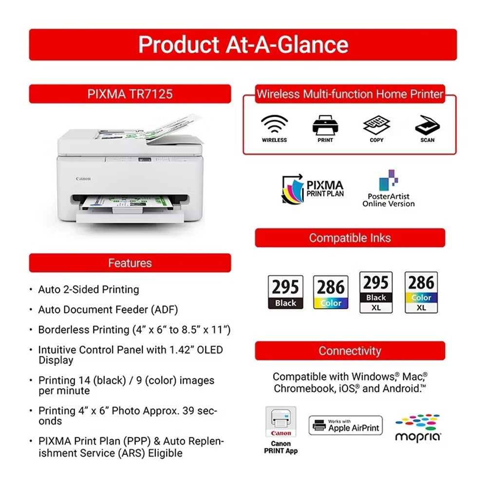 Canon PIXMA TR7125 Wireless Multi-function Home Printer 7178C024