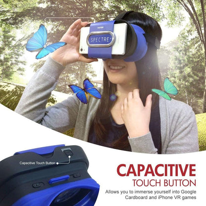 VIOTEK Spectre Folding Virtual Reality VR Headset Phone Accessory - Lightweight Glasses with Collapsible Case SPE-A01
