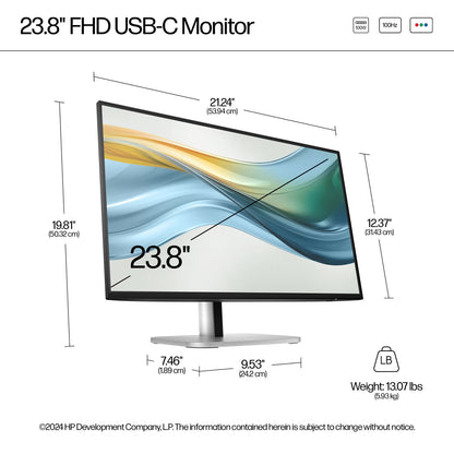HP Series 5 Pro 524pu 23.8" Full HD 1920 x 1080 at 100 Hz 5ms HDMI | USB-C Monitor 9D9V7AA