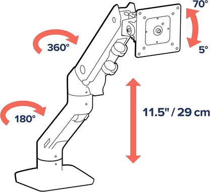 Ergotron HX Desk Monitor Arm for Displays up to 42 lb Matte Black 45-475-224