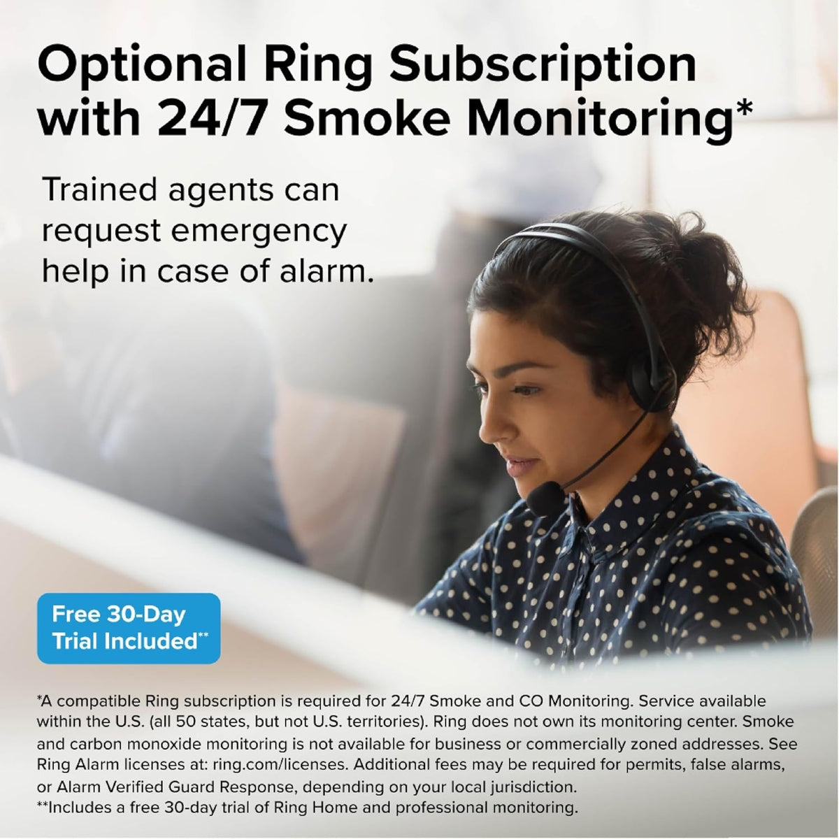 Kidde - Battery Powered Ring App Enabled Smart Smoke Detector, Voice Alerts, Wire-Free Interconnect Alarm RGSDR-RW