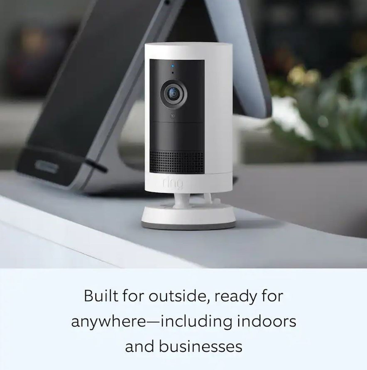 Ring Outdoor Cam Plus, Battery with 2K Video and Ring Vision, Low-Light Sight, and Mount-Anywhere Versatility White
