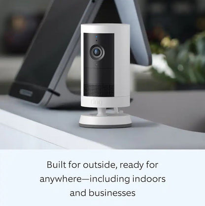 Ring Outdoor Cam Plus, Battery with 2K Video and Ring Vision, Low-Light Sight, and Mount-Anywhere Versatility White