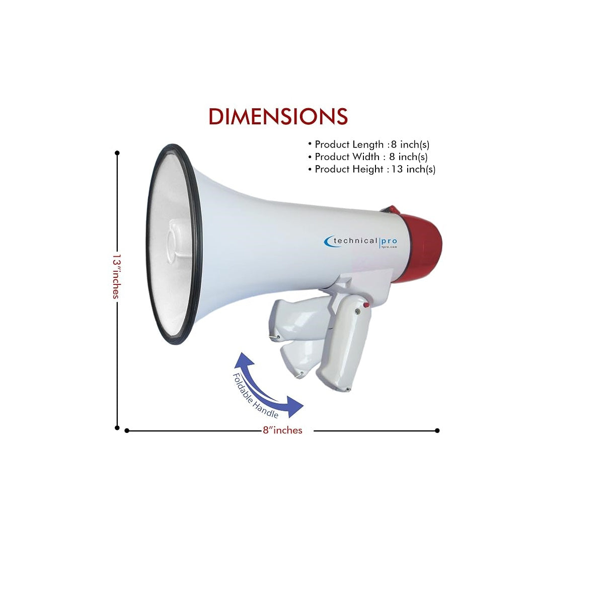 Technical Pro 20 Watts Lightweight 600M Range Portable Megaphone