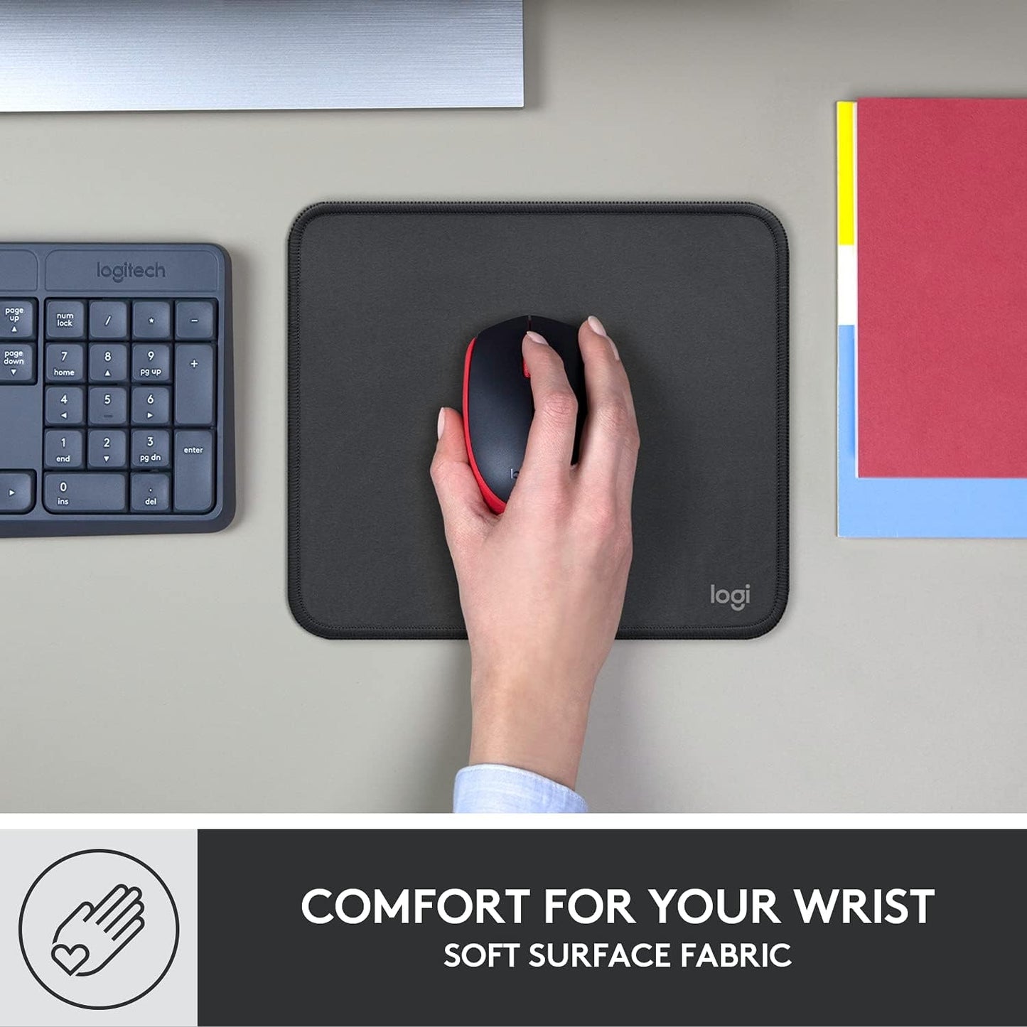 Logitech - Mouse Pad Studio Series with Spill-Resistant Surface (Medium) - Graphite 956-000035