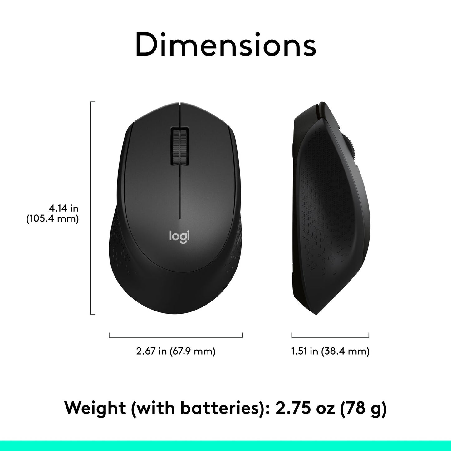 Logitech M330 Silent Plus Full Size 2.4 GHz Wireless Mouse - Black 910-004905