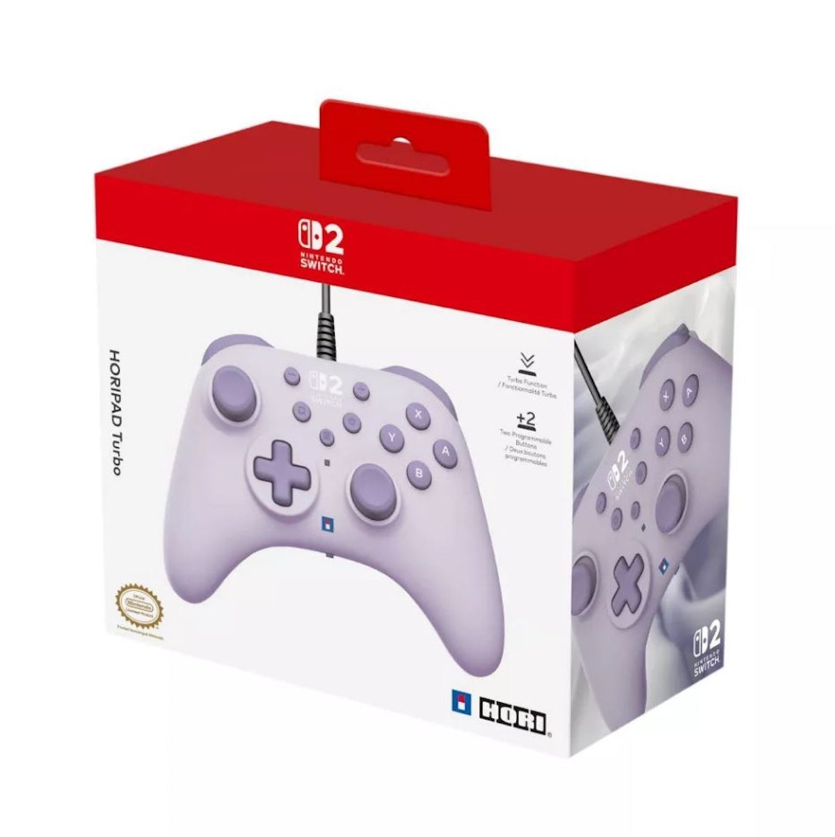 HORI HORIPAD Turbo (Cozy Lavender) for Nintendo Switch 2 NSX-104U