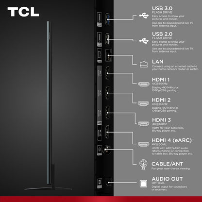 TCL 65" QM9K Series 4K UHD HDR QD-Mini LED Smart TV with Google TV (2025) 65QM9K
