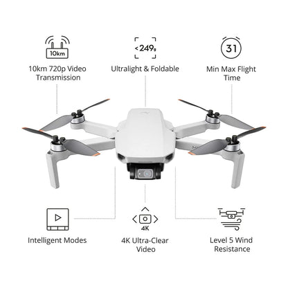 DJI Mini 2 – Ultralight and Foldable Drone Quadcopter, 3-Axis Gimbal with 4K Camera, 12MP Photo, 31 Mins Flight Time