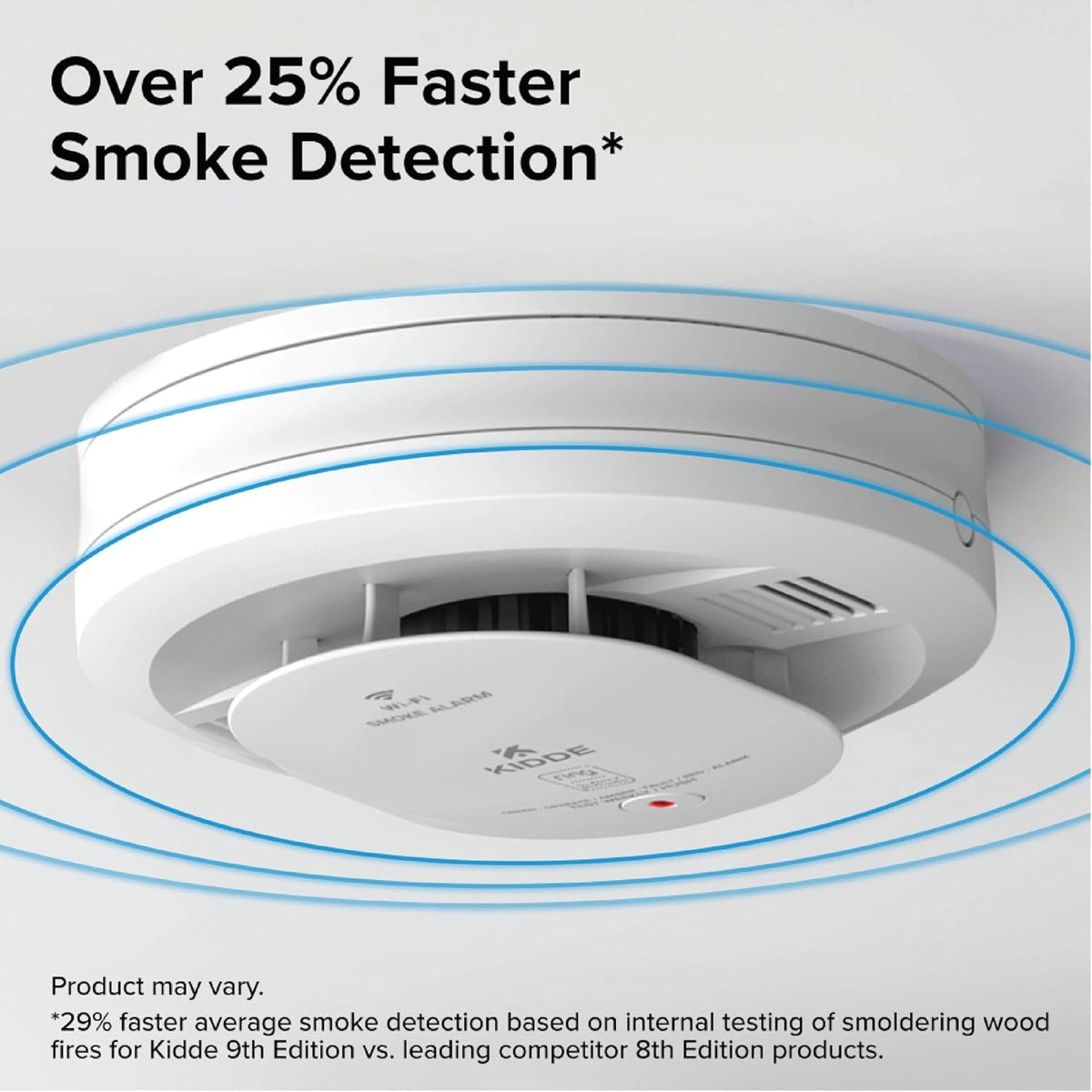 Kidde - Battery Powered Ring App Enabled Smart Smoke Detector, Voice Alerts, Wire-Free Interconnect Alarm RGSDR-RW