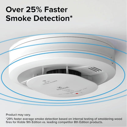 Kidde - Battery Powered Ring App Enabled Smart Smoke Detector, Voice Alerts, Wire-Free Interconnect Alarm RGSDR-RW