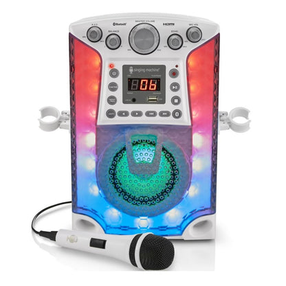 The Singing Machine SML633 Bluetooth CD+G Karaoke System, White