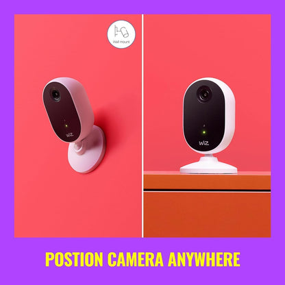WiZ 1080p HD Indoor Security Camera with Full-Duplex Audio, Motion Detection, Night Vision and App Control 604603