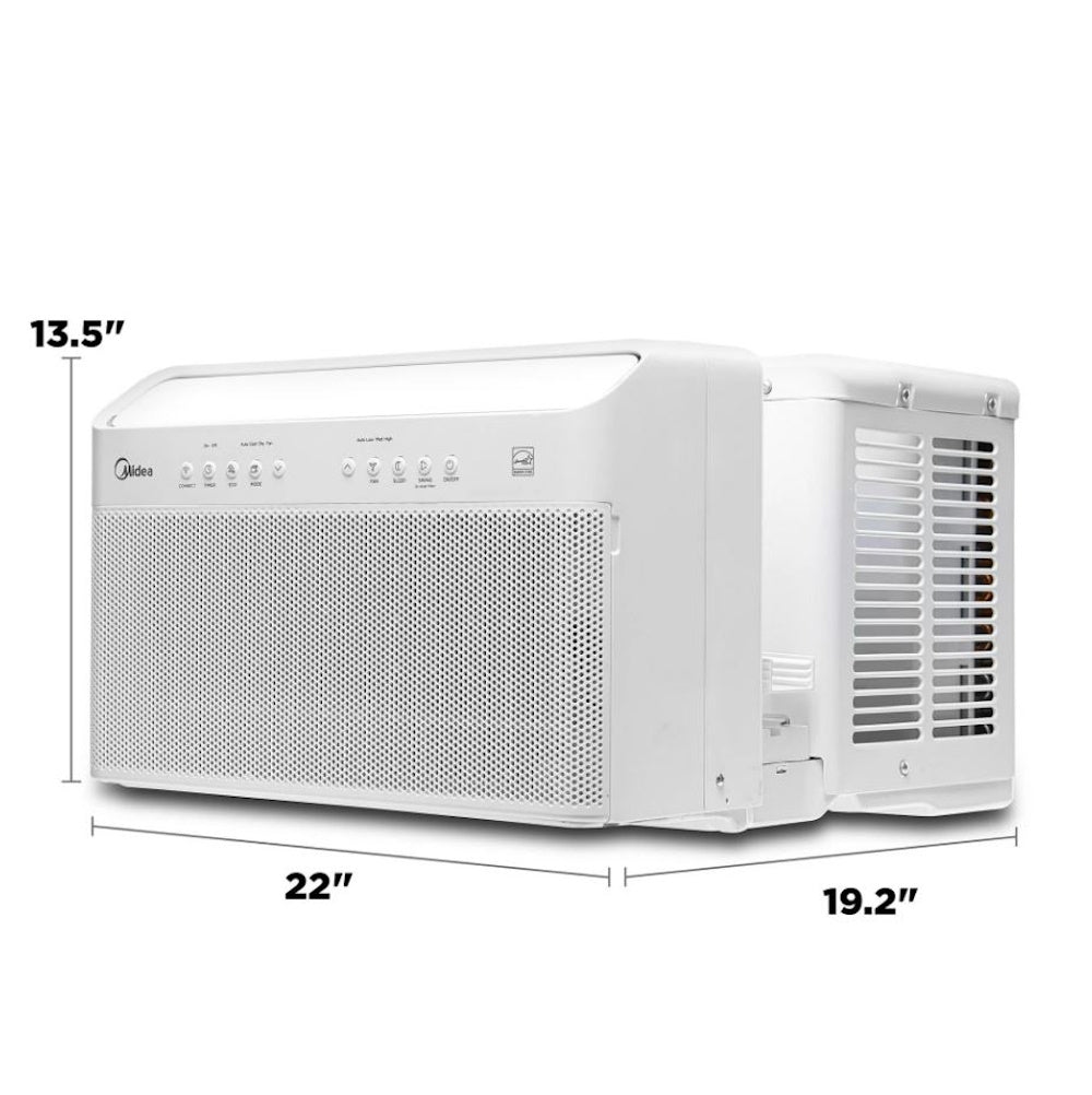 Midea 8,000 BTU Smart Inverter U-Shaped Window Air Conditioner, up to 350 sq ft, Inverter technology / variable‑speed compressor - MAW08W1QWT