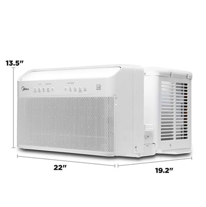 Midea 8,000 BTU Smart Inverter U-Shaped Window Air Conditioner, up to 350 sq ft, Inverter technology / variable‑speed compressor - MAW08W1QWT