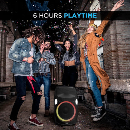 Altec Lansing SoundRover Wireless Tailgate Speaker, 7 LED lights, Portable Design, Black - IMT7002