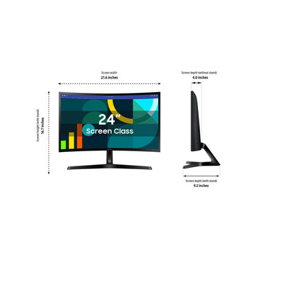 Samsung 24" Essential S3 (S36GD) Series FHD 100Hz 16:9 VA 1800R Curved Monitor - LS24D368GANXZA