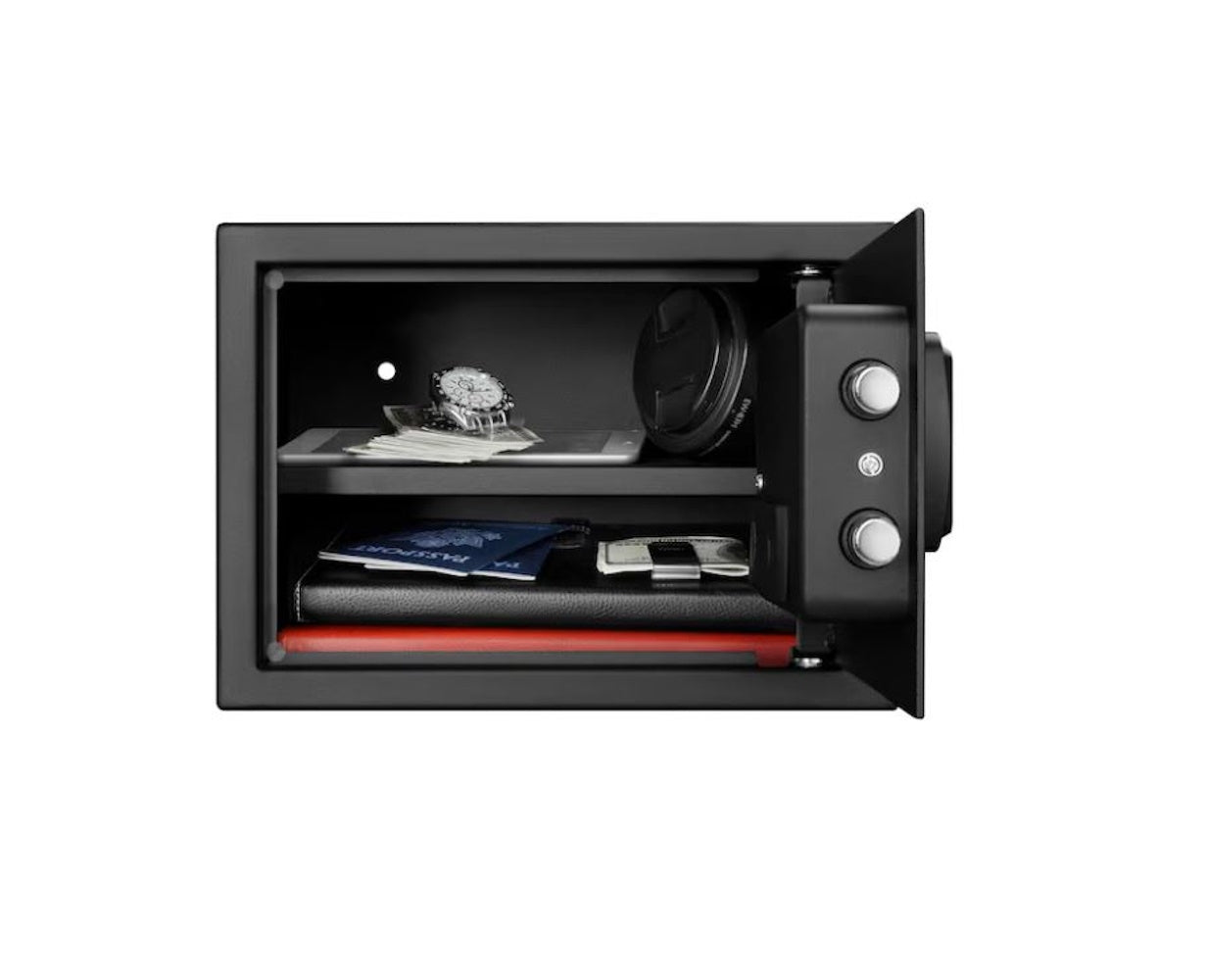 Fortress Medium Personal Pry Resistant Solid Steel Safe with Electronic Lock, Interior LED light, Backup key - 44E20