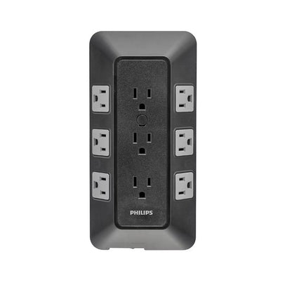 Philips 17-Outlet Surge Tap/Protector Combo Pack Black/Gray SPP9853B37