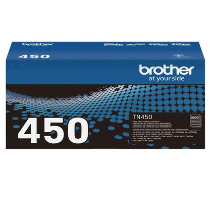 Brother TN450 High-Yield Toner Cartridge Black Yields up to 2,600 pages
