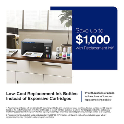 Epson - EcoTank ET-2400 Wireless Color All-in-One Cartridge-Free Supertank Printer with Scan and Copy - Black C11CJ67201