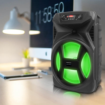 Technical Pro Rechargeable 8" Bluetooth LED Speaker with USB Card Inputs SPARK8