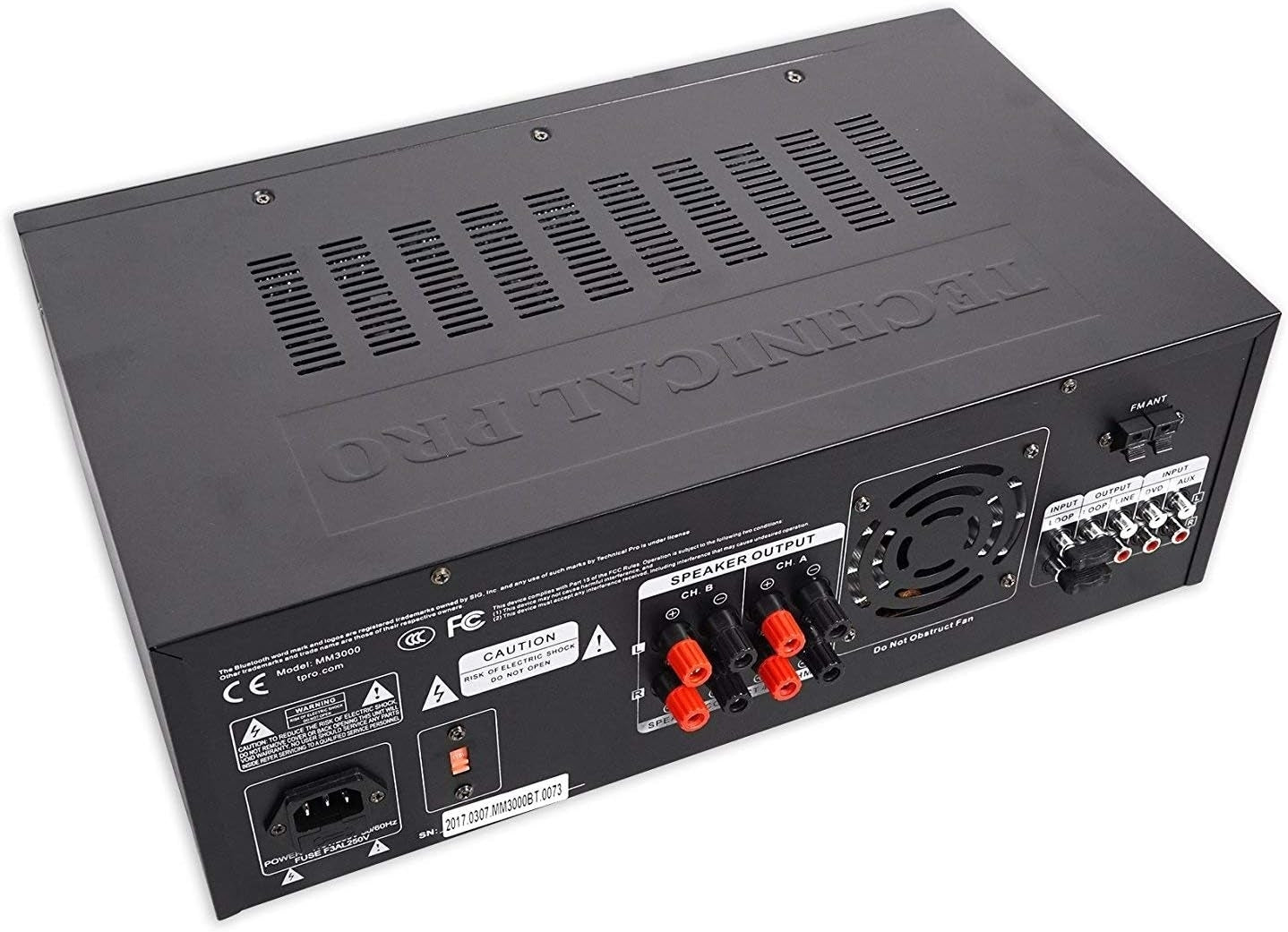 Technical Pro - MM3000 Pro Bluetooth Mic Mixing Amplifier - Black