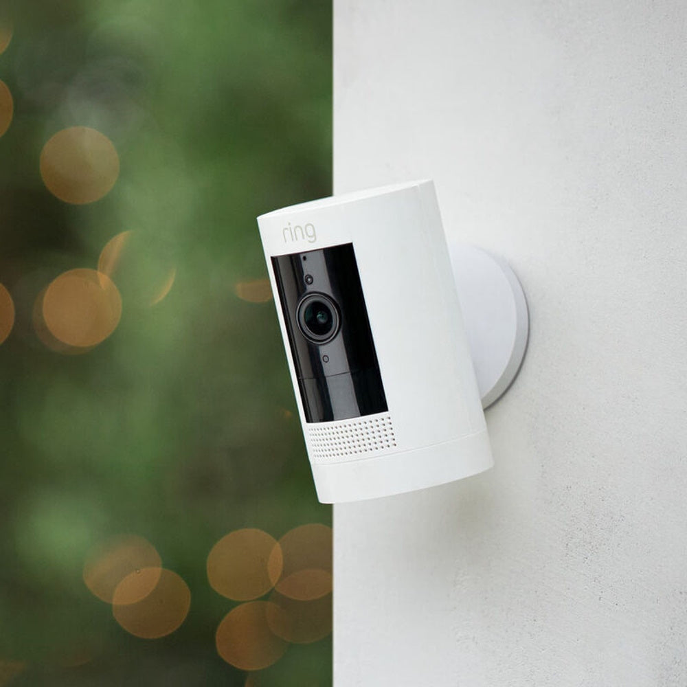 Ring - Outdoor Cam (Stick Up Cam) Indoor/Outdoor Wire Free 1080p Security Camera - White