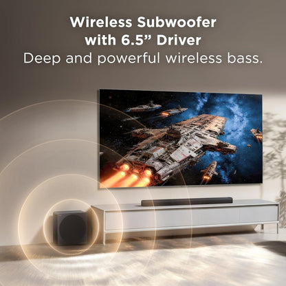 TCL - A65K 3.1.2 Channel Designer Series Sound Bar System with Wireless Subwoofer - Black