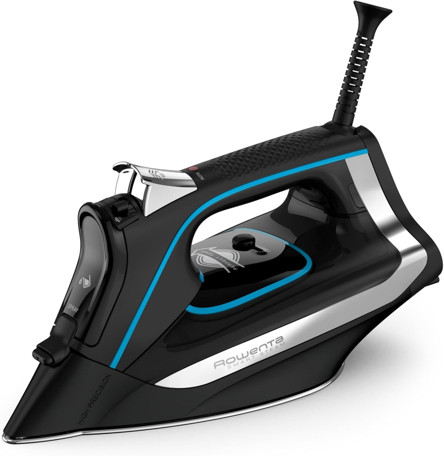 Rowenta Iron Smart Temp Stainless Steel Soleplate Steam Iron 380 Microsteam Holes, 1725 Watts Ironing DW3261, Black