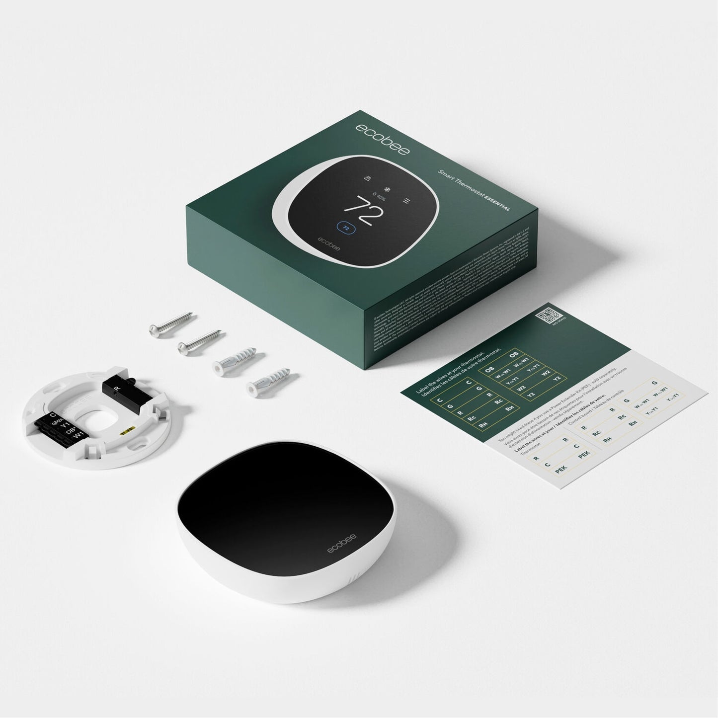 ecobee - Smart Thermostat Essential - Programmable Wi-Fi Thermostat - Works with Siri, Alexa, and Google