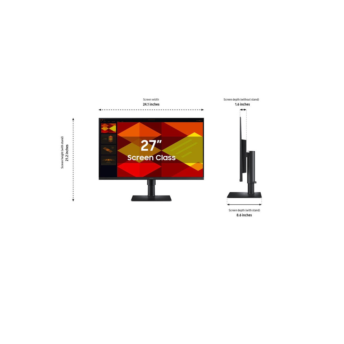 Samsung - 27" (S40GD) 100Hz 1920 x 1080 5ms IPS FHD Borderless Business Monitor DisplayPort, HDMI, USB S27D402GAN